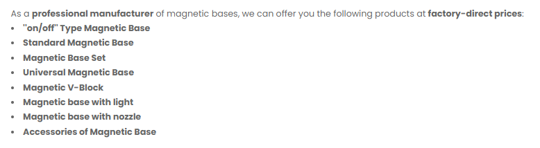 different magnetic bases different magnetic bases
